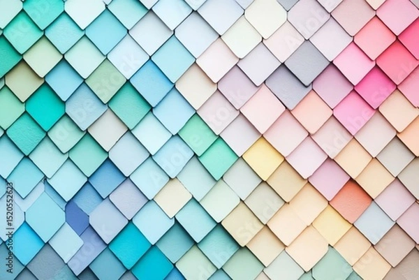 Obraz Colorful Painted Tiles in a Vibrant Geometric Pattern Design