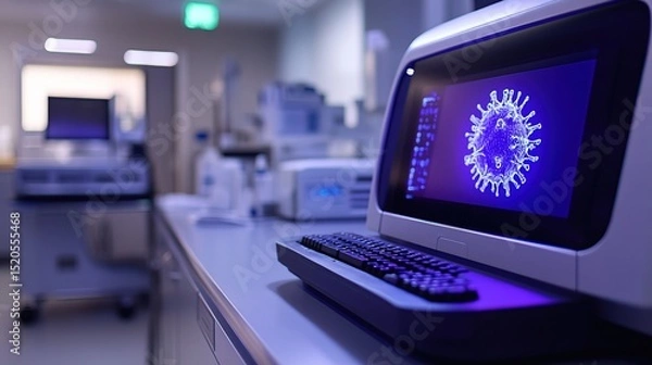 Obraz A high-tech virus scanner analyzing a patientâ€™s DNA instantly 