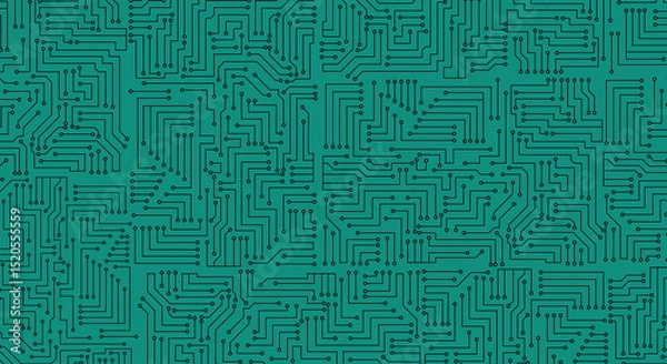 Fototapeta Vector circuit for communication technology background concept. Seamless background of electronic circuits and motherboard technology.