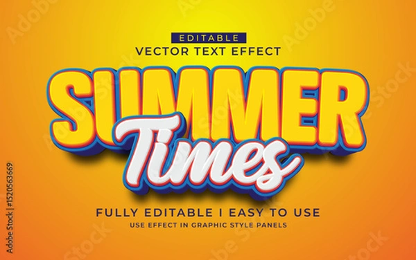 Obraz 3d editable summer text effect typography style template