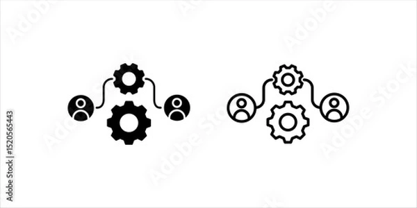 Fototapeta hrm and management line icon set. on white	background
