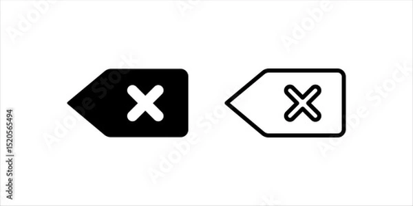 Fototapeta Trash Delete Icon set. Isolated on Black and White Vector Graphic	
