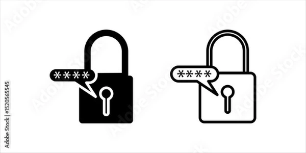 Fototapeta Security password icon  set.
in trendy flat style design. Vector graphic illustration. Suitable for website design, logo, app, and ui. EPS 10.	
