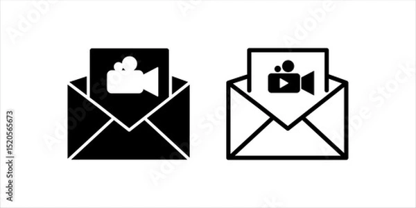 Fototapeta video message icon set. vector illustration of video message in various styles	
