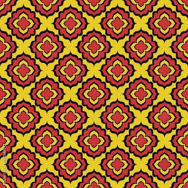 Fototapeta Abstract Ethnic Art, Geometric Design, Tribal Seamless Patterns, Fabric Patterns, Print Patterns, Art, Covers, Prints, Wallpaper, Carpet Design, Patterns on Products.