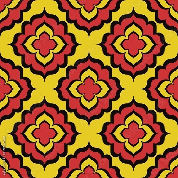 Fototapeta Abstract Ethnic Art, Geometric Design, Tribal Seamless Patterns, Fabric Patterns, Print Patterns, Art, Covers, Prints, Wallpaper, Carpet Design, Patterns on Products.