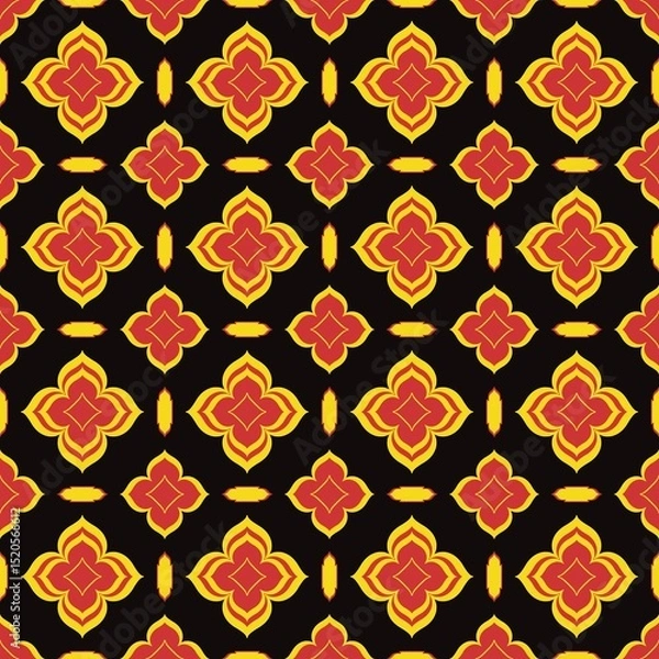 Fototapeta Abstract Ethnic Art, Geometric Design, Tribal Seamless Patterns, Fabric Patterns, Print Patterns, Art, Covers, Prints, Wallpaper, Carpet Design, Patterns on Products.