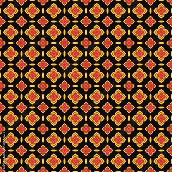 Fototapeta Abstract Ethnic Art, Geometric Design, Tribal Seamless Patterns, Fabric Patterns, Print Patterns, Art, Covers, Prints, Wallpaper, Carpet Design, Patterns on Products.