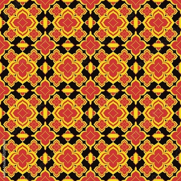 Fototapeta Abstract Ethnic Art, Geometric Design, Tribal Seamless Patterns, Fabric Patterns, Print Patterns, Art, Covers, Prints, Wallpaper, Carpet Design, Patterns on Products.