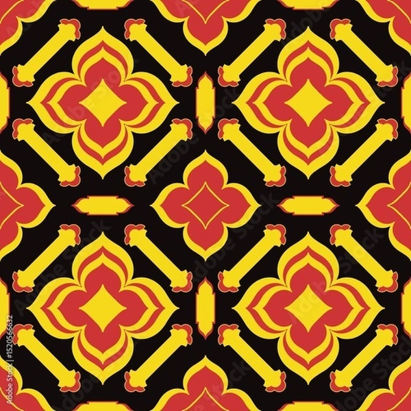 Fototapeta Abstract Ethnic Art, Geometric Design, Tribal Seamless Patterns, Fabric Patterns, Print Patterns, Art, Covers, Prints, Wallpaper, Carpet Design, Patterns on Products.