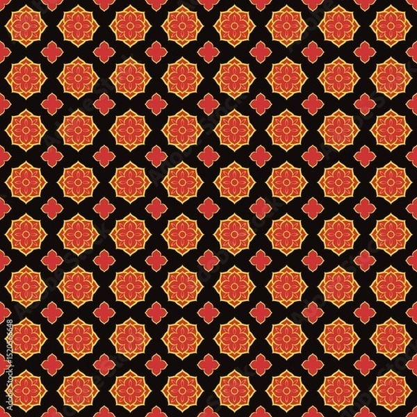Fototapeta Abstract Ethnic Art, Geometric Design, Tribal Seamless Patterns, Fabric Patterns, Print Patterns, Art, Covers, Prints, Wallpaper, Carpet Design, Patterns on Products.