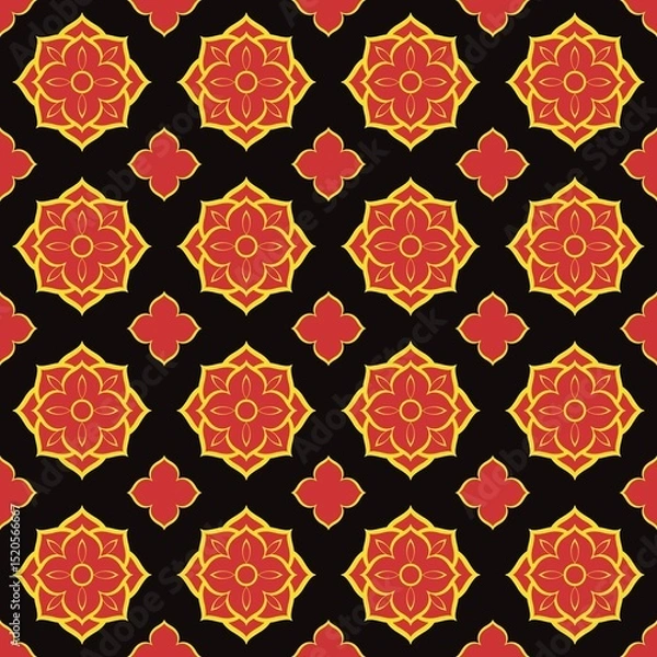 Fototapeta Abstract Ethnic Art, Geometric Design, Tribal Seamless Patterns, Fabric Patterns, Print Patterns, Art, Covers, Prints, Wallpaper, Carpet Design, Patterns on Products.
