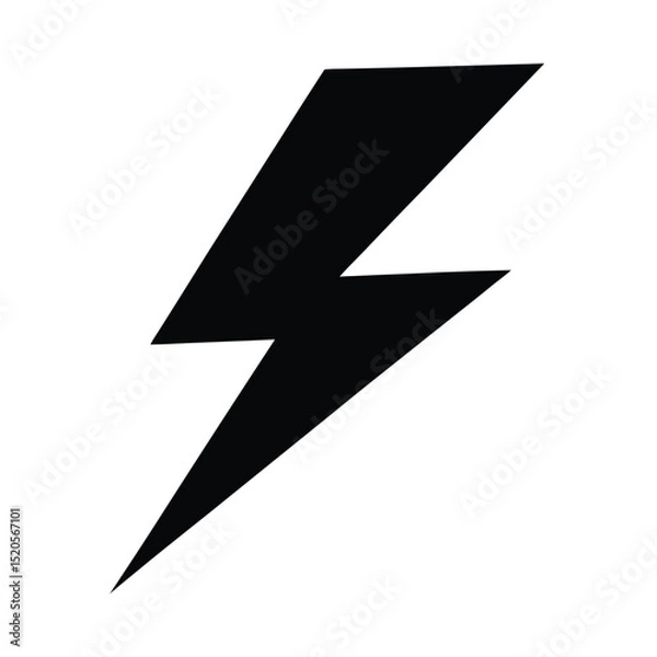 Fototapeta Lightning Bolt Sharp and Angular Silhouette Icon Vector Illustration