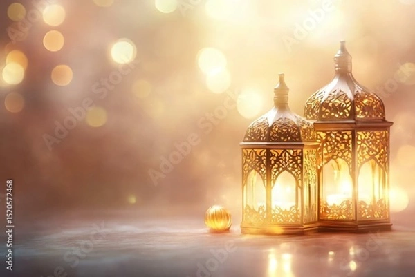 Obraz Beautiful Ethereal Lanterns Illuminated with Soft Glowing Light