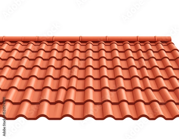 Obraz Red clay roof tiles in a repeating pattern