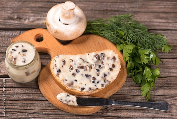 Obraz Processed mushrooms cheese