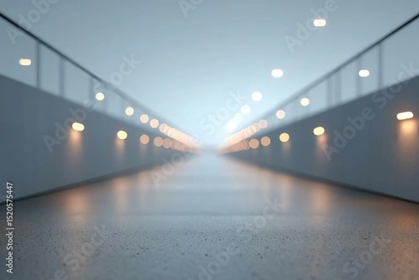 Obraz Abstract Perspective of Modern Walkway with Soft Lighting Effects