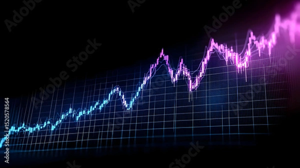 Fototapeta Abstract Financial Growth Graph Visualization