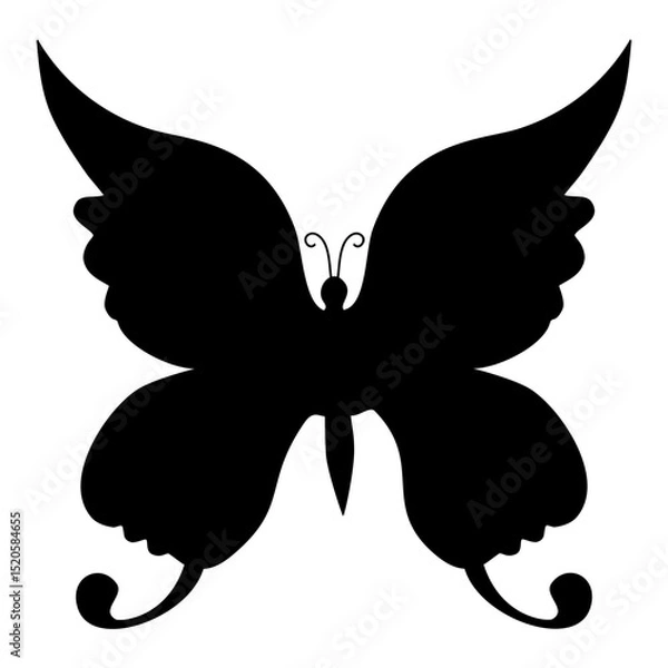 Fototapeta Butterflies silhouettes. Butterfly Silhouettes Vector Illustration. showcases a collection of butterfly silhouette , butterflies are perfect for backgrounds, patterns, and designs. ethereal display of