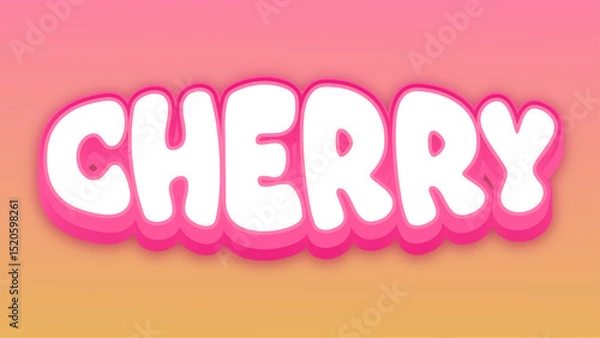 Fototapeta Editable text effect cherry words and font can be changed
