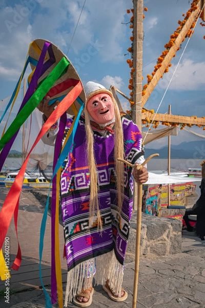 Obraz Danza de los Viejitos during Day of the Dead celebration in Janitzio Mexico