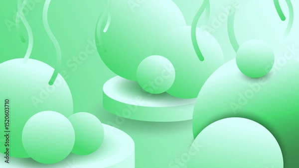 Fototapeta Modern minimalism green abstract shape background