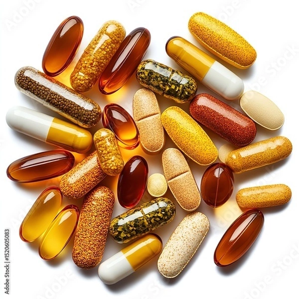 Fototapeta Vitamin Dietary Supplement  high resolution   for isolate image