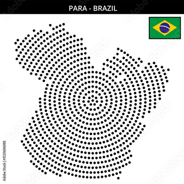 Obraz Big circular dotted map of para in Brazil