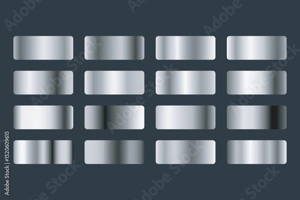 Fototapeta silver gradient pattern palette collection set