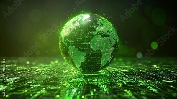 Obraz Global Digital Network: A Green Future