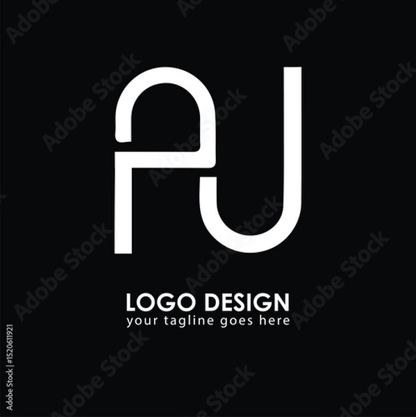 Fototapeta PJ PJ Logo Design, Creative Minimal Letter PJ PJ Monogram