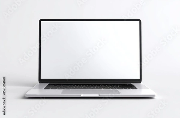 Fototapeta Laptop computer with blank screen on white