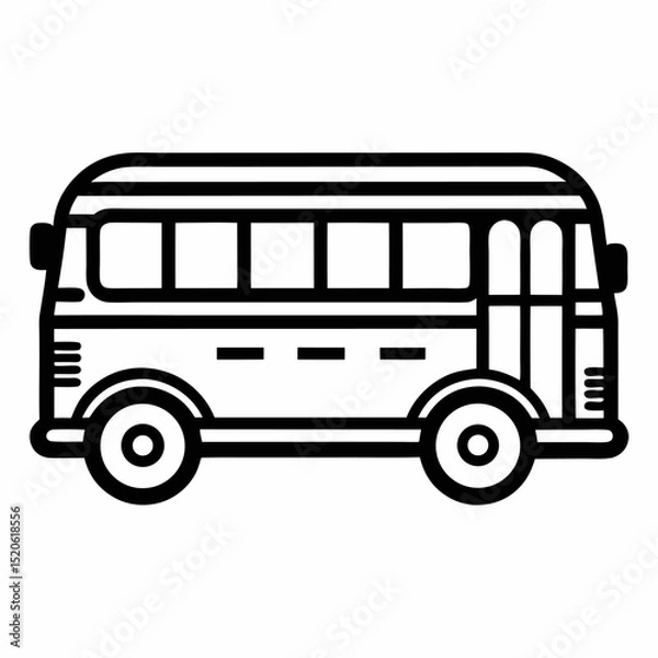 Obraz Bus vector line art white background
