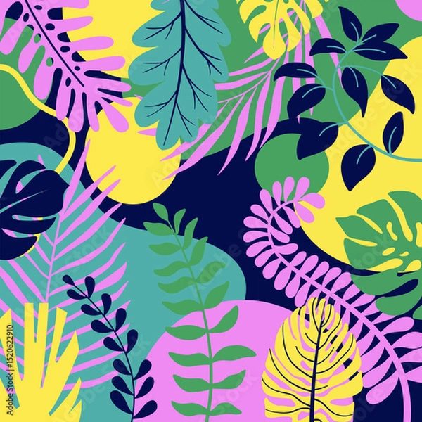 Fototapeta Spring flower background with beautiful. Hand drawn colourful art background design.