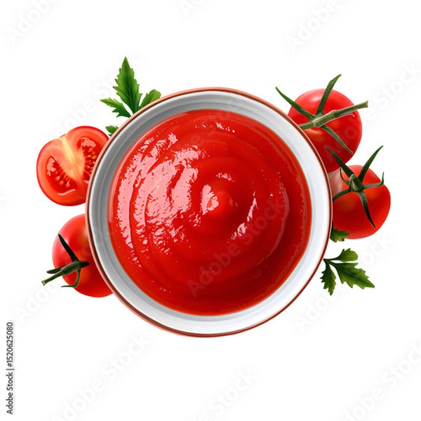 Fototapeta tomato sauce in a bowl on transparent background