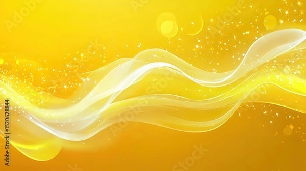 Fototapeta Abstract Yellow Background with Flowing Waves