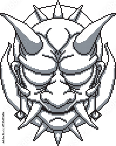 Fototapeta japanese oni mask two background design shading