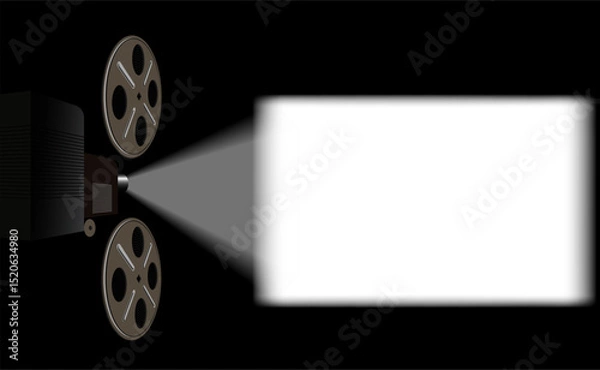 Fototapeta Blank projector screen vector illustration