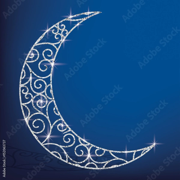Obraz Filigree glitter moon card in vector format.