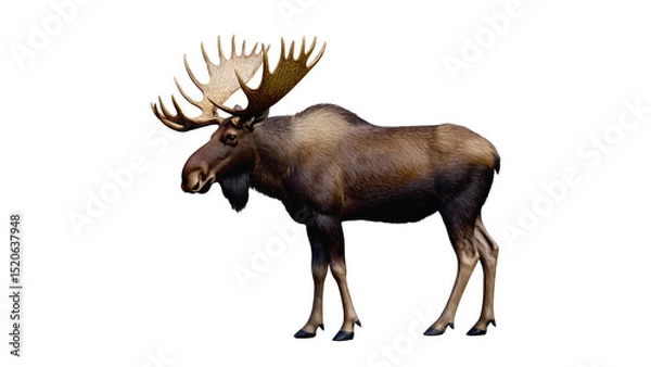 Fototapeta Realistic depiction of a majestic moose standing proudly in a natural environment