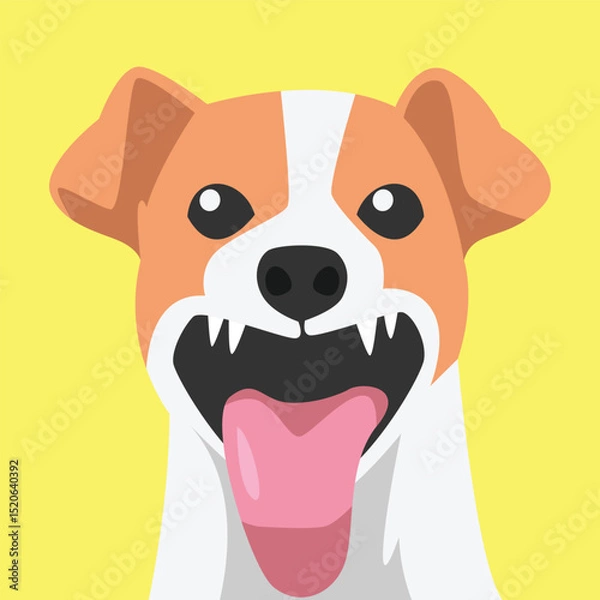 Fototapeta Funny Dog Laughing Hard. Hilarious Pet Expression in Cartoon Style. Vector Illustration.