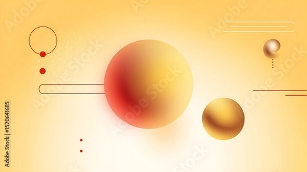 Fototapeta Abstract modern art with spheres elements
