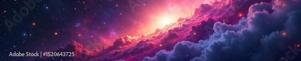 Obraz Stunning nebula in deep space, vibrant colors and cosmic dust clouds swirl Perfect for science fiction, astronomy, and space exploration projects , constellation, celestial