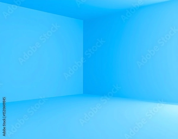 Fototapeta Empty blue room corner