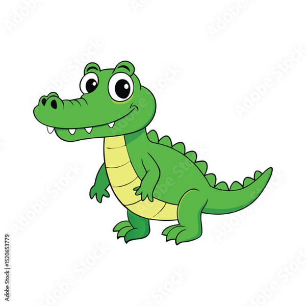 Fototapeta a crocodile cartoon vector with white background.