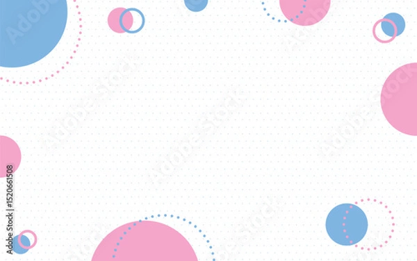 Obraz Pastel Abstract Background with Dotted Circles. Pink and Blue Minimal Geometric Design for Presentation or Web. Illustration vector 10 eps.