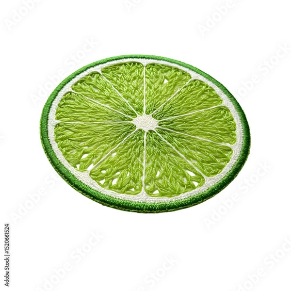Obraz A Perfect Lime Slice Vibrant Green Citrus transparent background