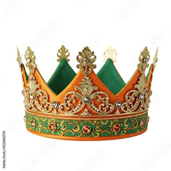 Obraz Orange and Green Royal Crown transparent background
