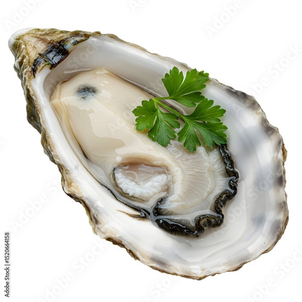 Obraz Fresh Oyster on the Half Shell transparent background