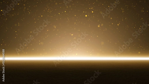 Obraz Golden glow dots fall to the ground copy space background illustration.